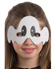 Pack of 6 paper chinless masks in the shape of a ghost for a