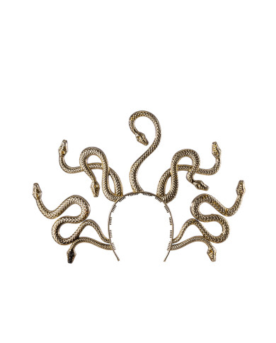 Cerchietto medusa oro in plastica con cartellino/etichetta
