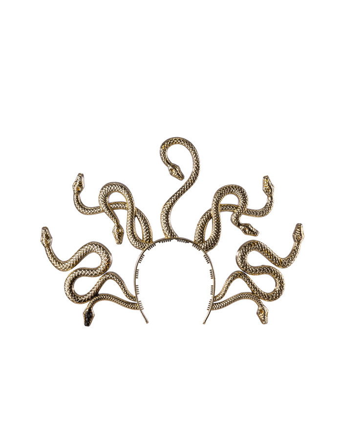 Cerchietto medusa oro in plastica con cartellino/etichetta