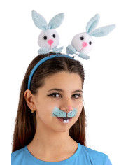 Blue rabbits headband on card