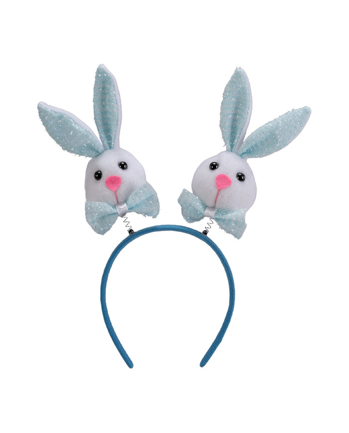Blue rabbits headband on card