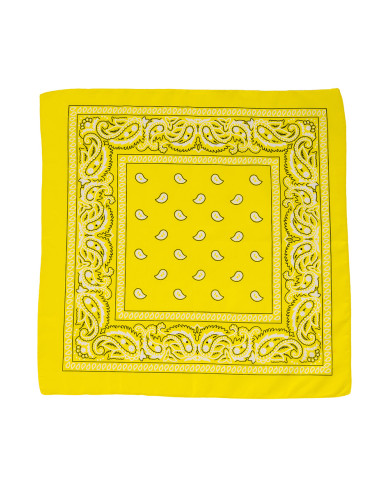 Bandana giallo fluo in tessuto cm. 55x55 ca. in busta con cavallotto