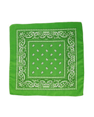 Bandana aus Stoff, grün fluoreszierend, ca. 55 x 55 cm, in Beutel mit Aufhänger