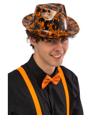 Chapeau gangster halloween en plastique, modèles assortis, avec étiquette volante / étiquette