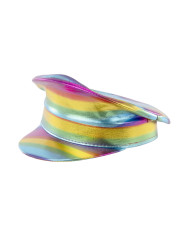 Cappello metalizzato arcobaleno con cartellino/etichetta