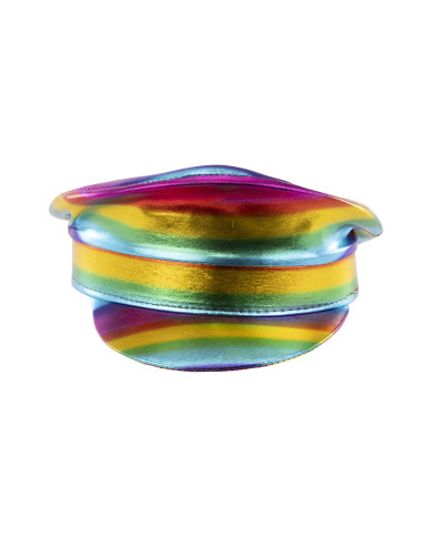 Cappello metalizzato arcobaleno con cartellino/etichetta
