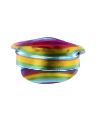 Cappello metalizzato arcobaleno con cartellino/etichetta