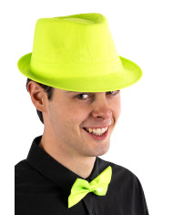 Green fluo gangster hat with label
