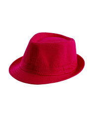 Cappello gangster rosa fluo in tessuto con cartellino/etichetta