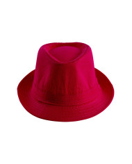 Cappello gangster rosa fluo in tessuto con cartellino/etichetta
