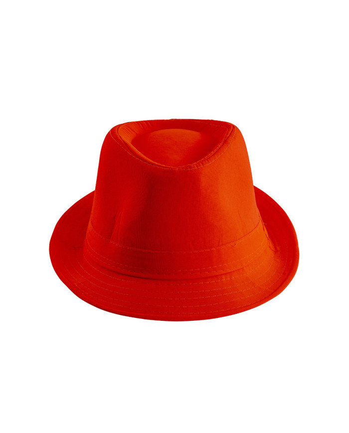Orange fluo gangster hat with label