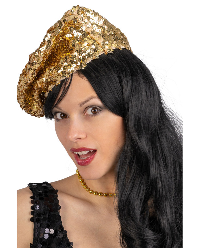 Sequins gold basquet with label