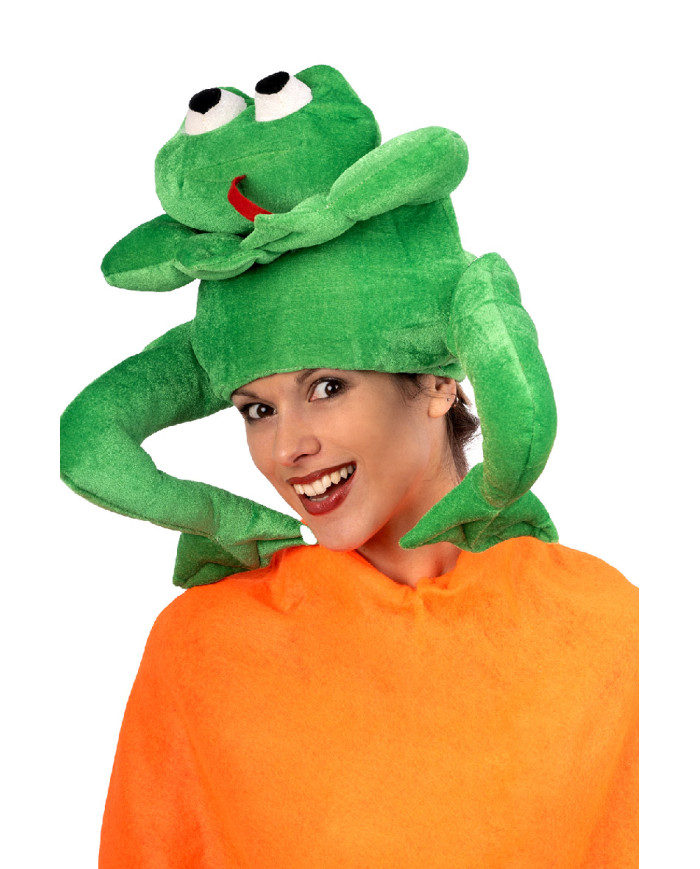Frog hat with label