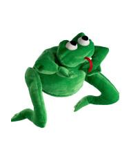 Chapeau grenouille en tissu, avec étiquette volante / étiquette