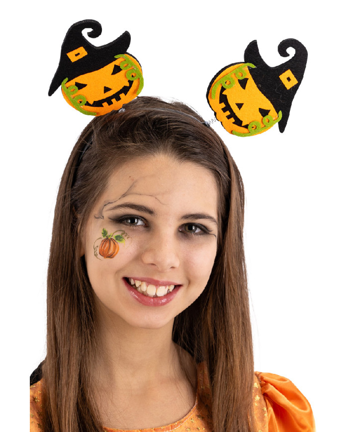 Felt pumpkin headband with header