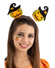 Felt pumpkin headband with header