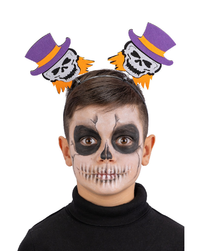 Felt skull headband with header