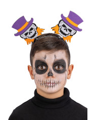 Haarreif Totenkopf aus Filz mit Aufhänger