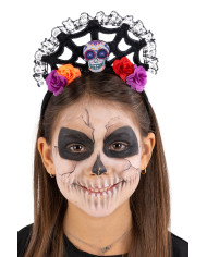 Diadema calavera mexicana con solapa de cartón