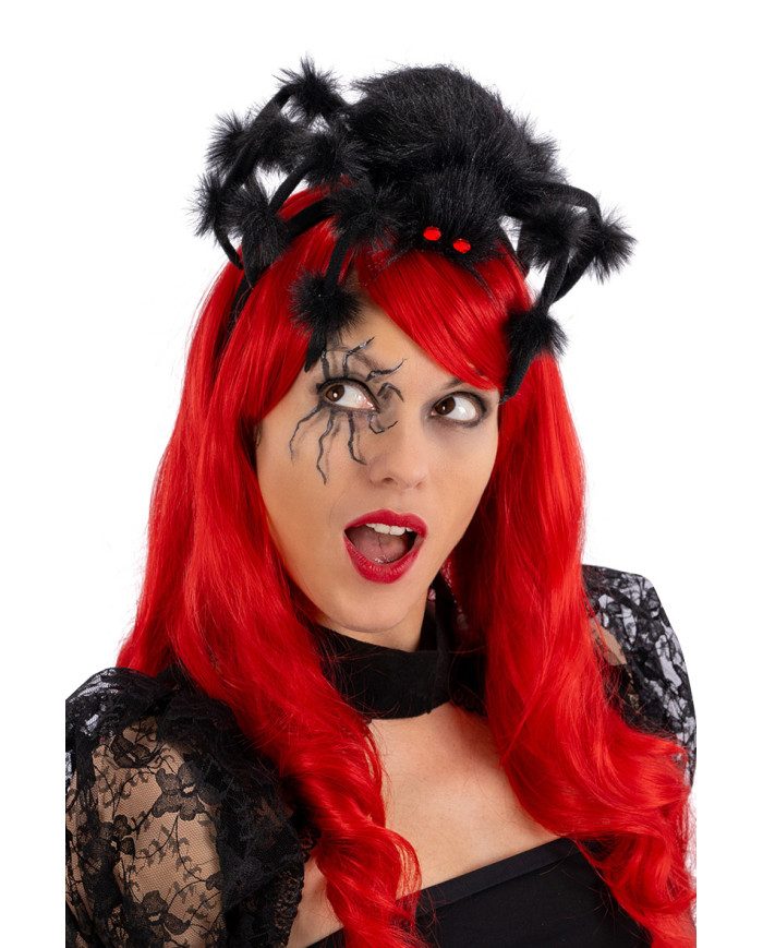 Headband with hairy spider with label
