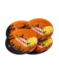 6 paper orange plates diam. 23 cm. in bag with label