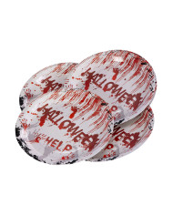 6 paper skull plates diam. 23 cm. in bag with label