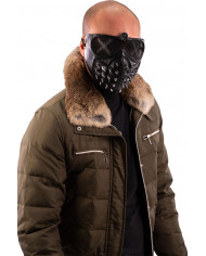 Black plastic mask with studs suitable for various styles of