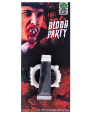 Blood in tube ml.14 with vampire teeth in blister