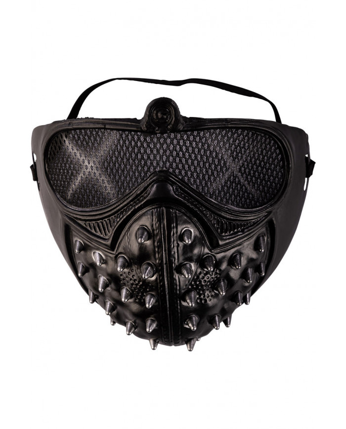 Black plastic mask with studs suitable for various styles of