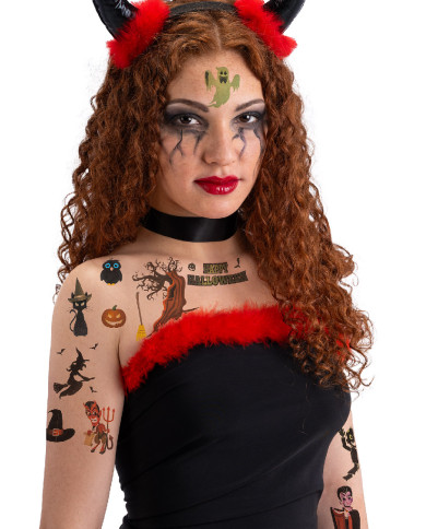 Halloween tattoos in polybag on card
