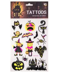 Trägerkarte Halloween-Tattoos in Beutel auf Pappkarton