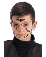 Bats  facial adhesive decorations in polybag on card