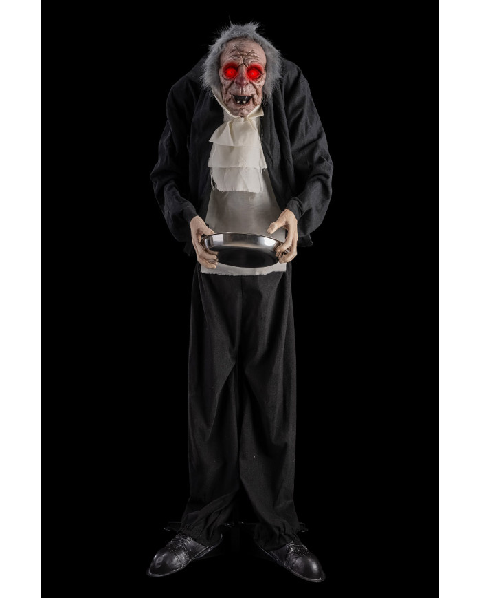 Standing butler on pedestal h.cm.153 with lights, sound and movement (batteries included) with label