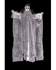 Horrorpuppe zum Aufhängen, ca. 60 cm hoch mit Pappschild/Etikett