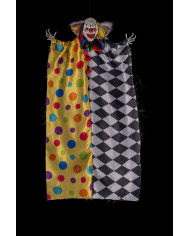 Clown horreur à suspendre, h. 60 cm env., avec étiquette volante / étiquette