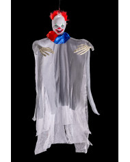 Payaso para colgar con cubrecuello de colores de 60 cm de alto aprox. con etiqueta colgante/etiqueta adhesiva