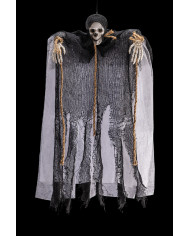 Black dressed hanging skeleton with ropes h.cm.70 with label