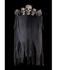 3 headed hanging skeleton with label h.cm.70 with label