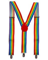 Hosenträger in Regenbogenfarben, in Beutel mit Aufhänger