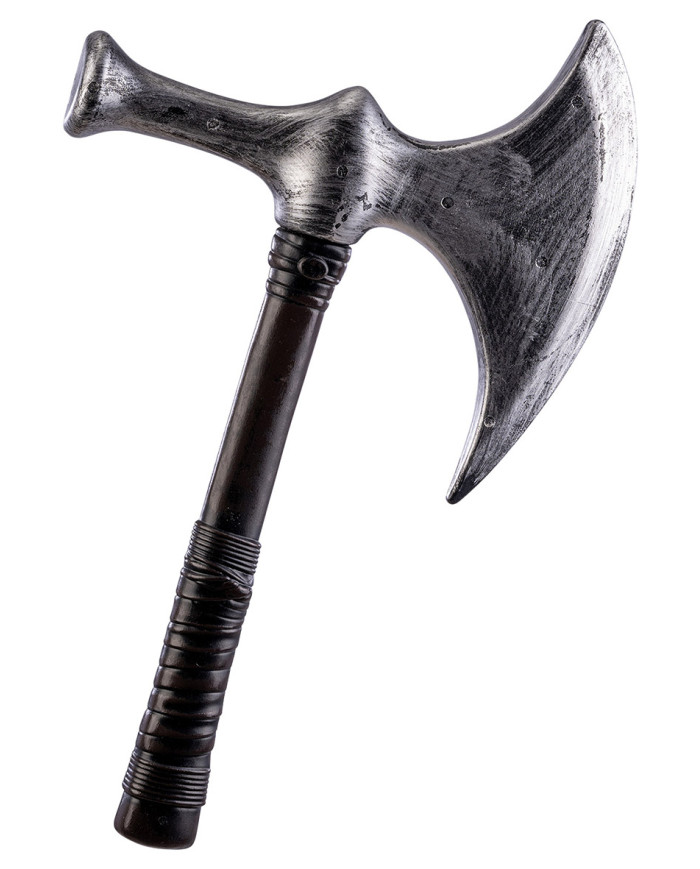 Hache, long. 50 cm env., avec étiquette volante / étiquette