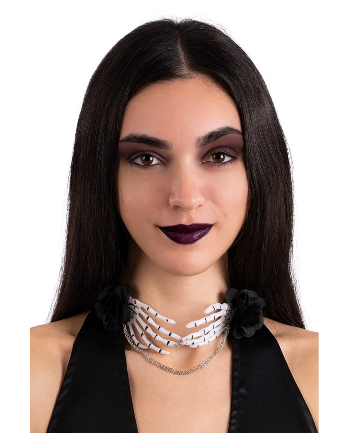 Collar with skeleton hand on card