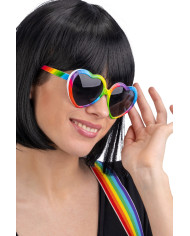 Lunettes cœur arc-en-ciel, sur papier cartonné