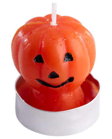 4 pumpkin candles h.cm. 4,5 in pvc box