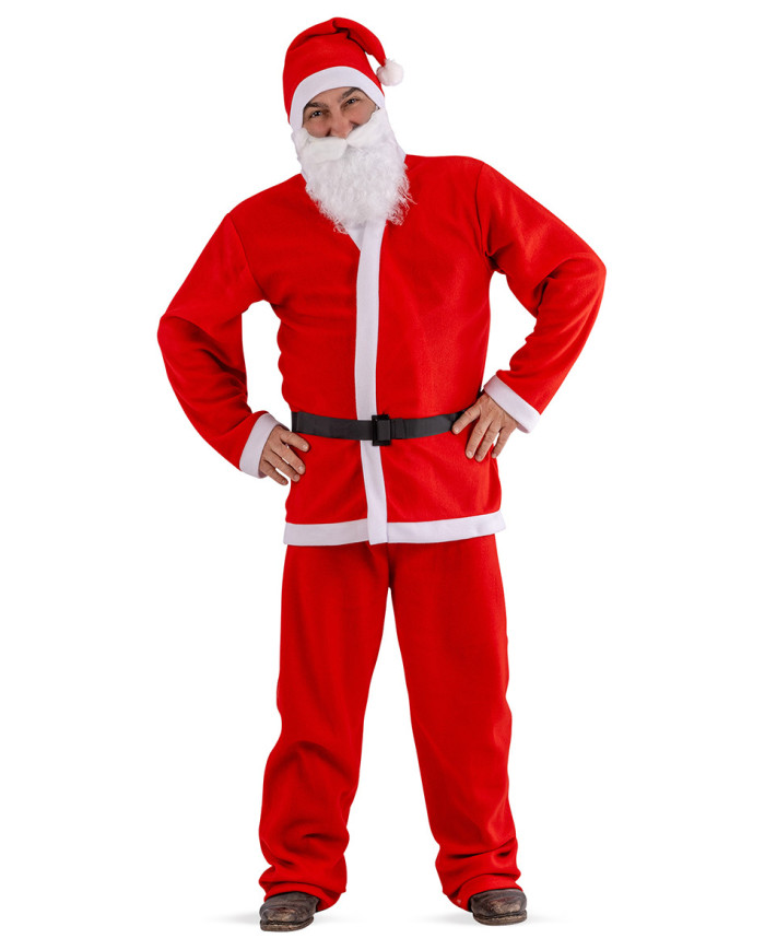 Déguisement Père Noël en laine polaire taille unique (L/XL), dans un sachet avec crochet
