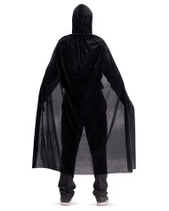 Black velvet cape with hood lenght cm.130  in bag w/ hook
