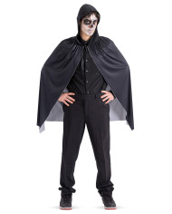 Jersey cape with skeleton printing and hood length cm. 80 in bag w/hook