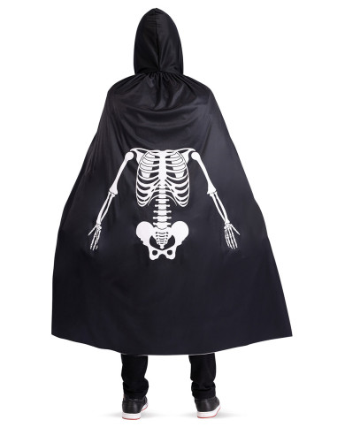 Jersey cape with skeleton printing and hood length cm. 130 in bag w/hook