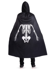 Jersey cape with skeleton printing and hood length cm. 130 in bag w/hook