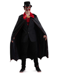 Mantello in raso con bavero e stampe l.cm.140 ca. in busta con gancio