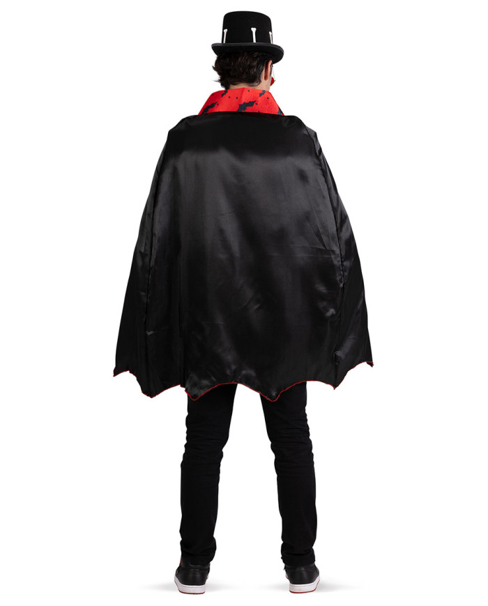 Satin cape with collar and printings length cm. 90 in bag / w hook